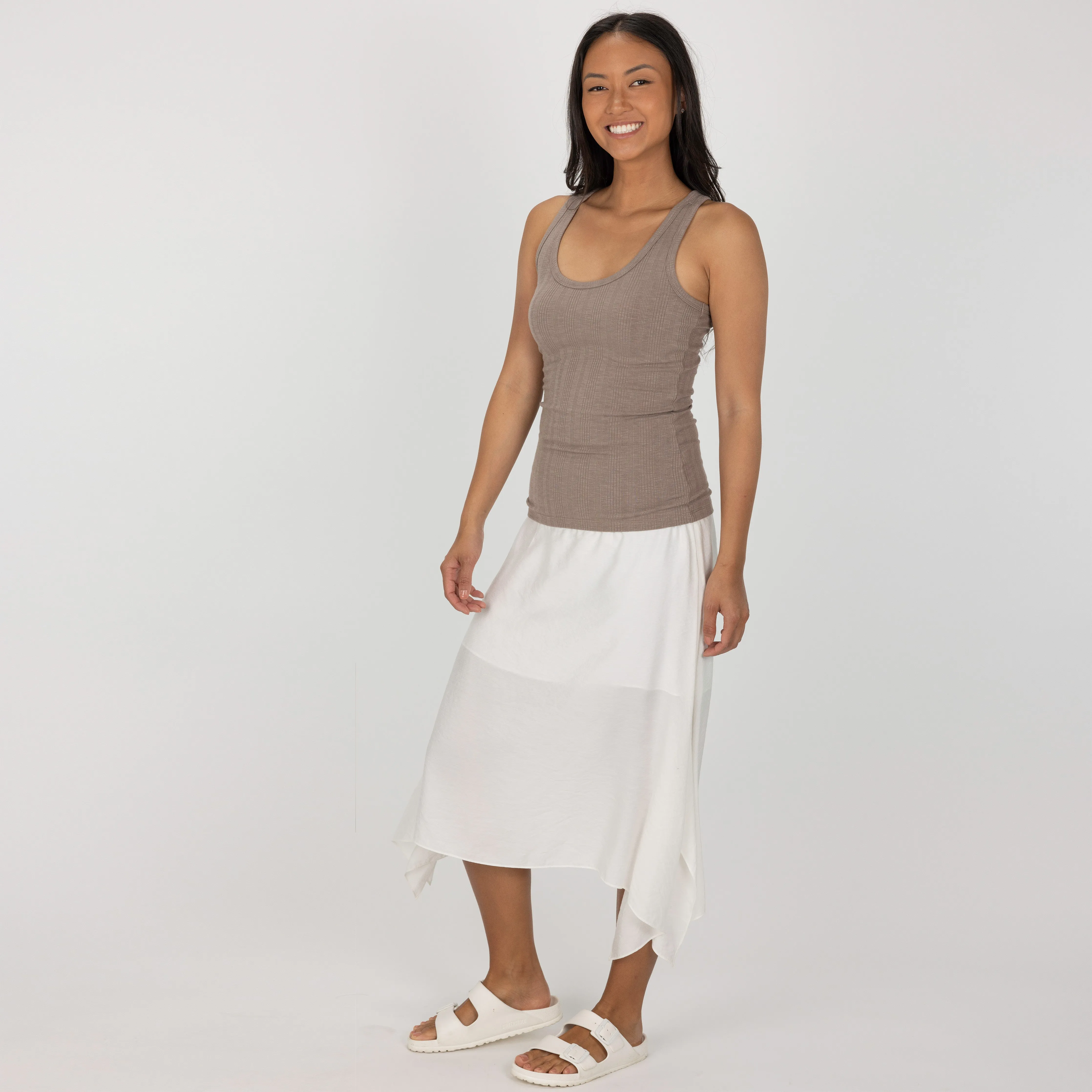 Womens Variegated Ribbed Racer Back Tank - Fungi