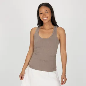 Womens Variegated Ribbed Racer Back Tank - Fungi