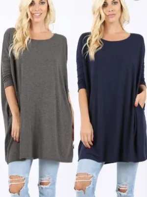 WREN BOXY TUNIC NAVY