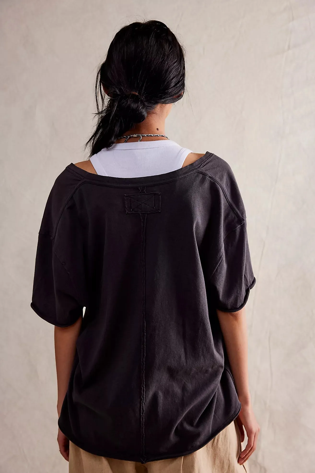 WTF Nina V-Neck Tee-Black