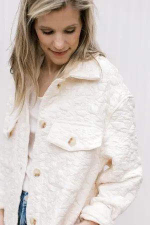 XZ Spring Cream Embossed Shacket