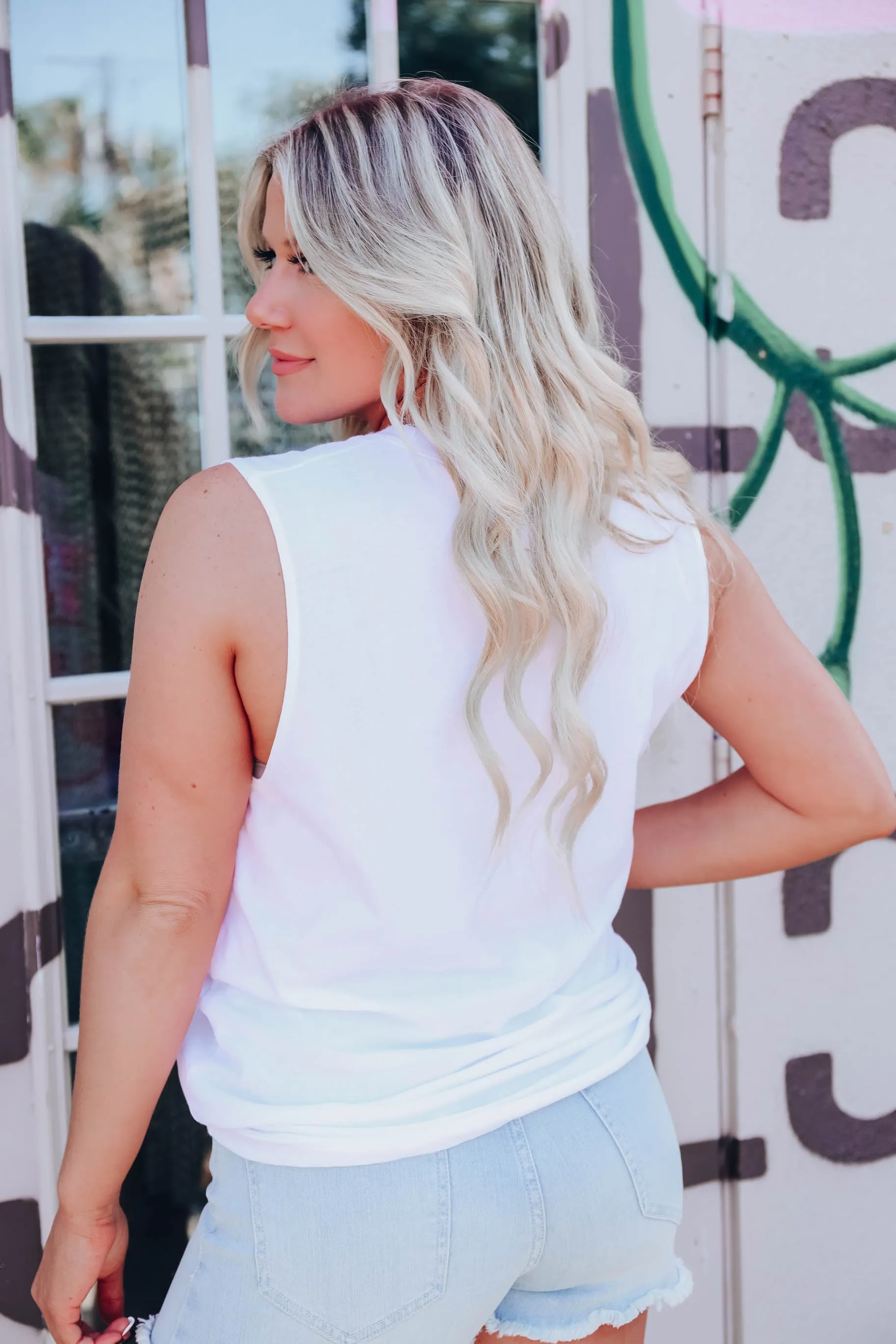 Yee Haw Graphic Tank - White