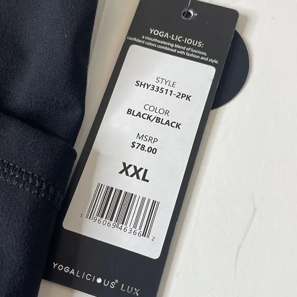 Yogalicious Lux Bike Shorts Black XXL
