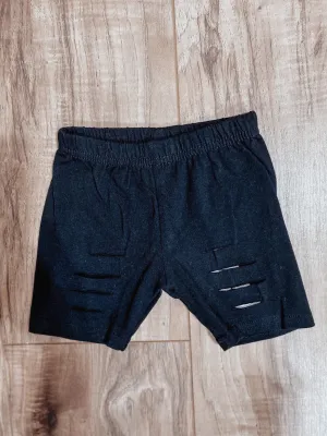 Youth distressed biker shorts