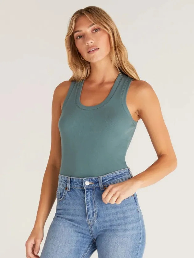 Z Supply Sirena Rib Tank, White/Black/Seaglass/Sunrise
