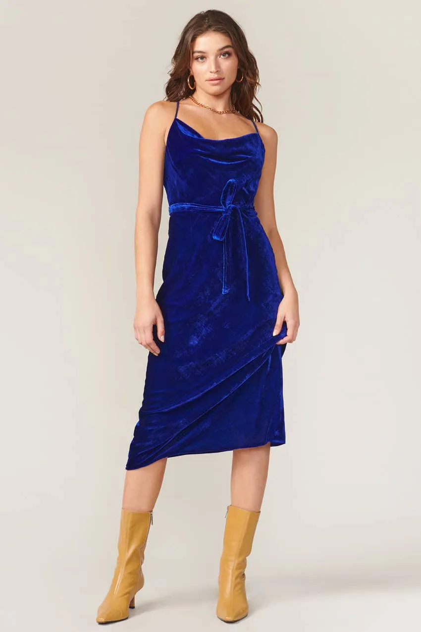 Zana Velvet Cowl Neck Slip Dress