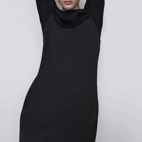 Zara Limited Edition 1998 Archive Collection Black Midi Dress Size XS NWT
