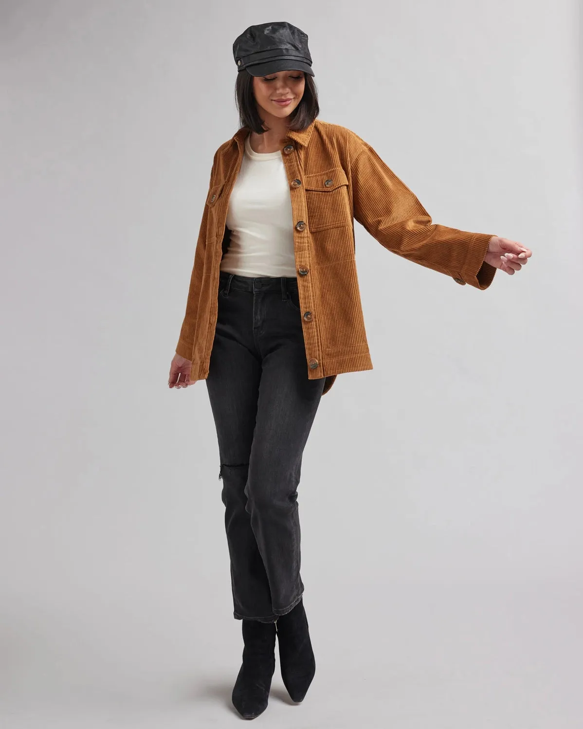 Zarya Corduroy Shirt Jacket - Camel