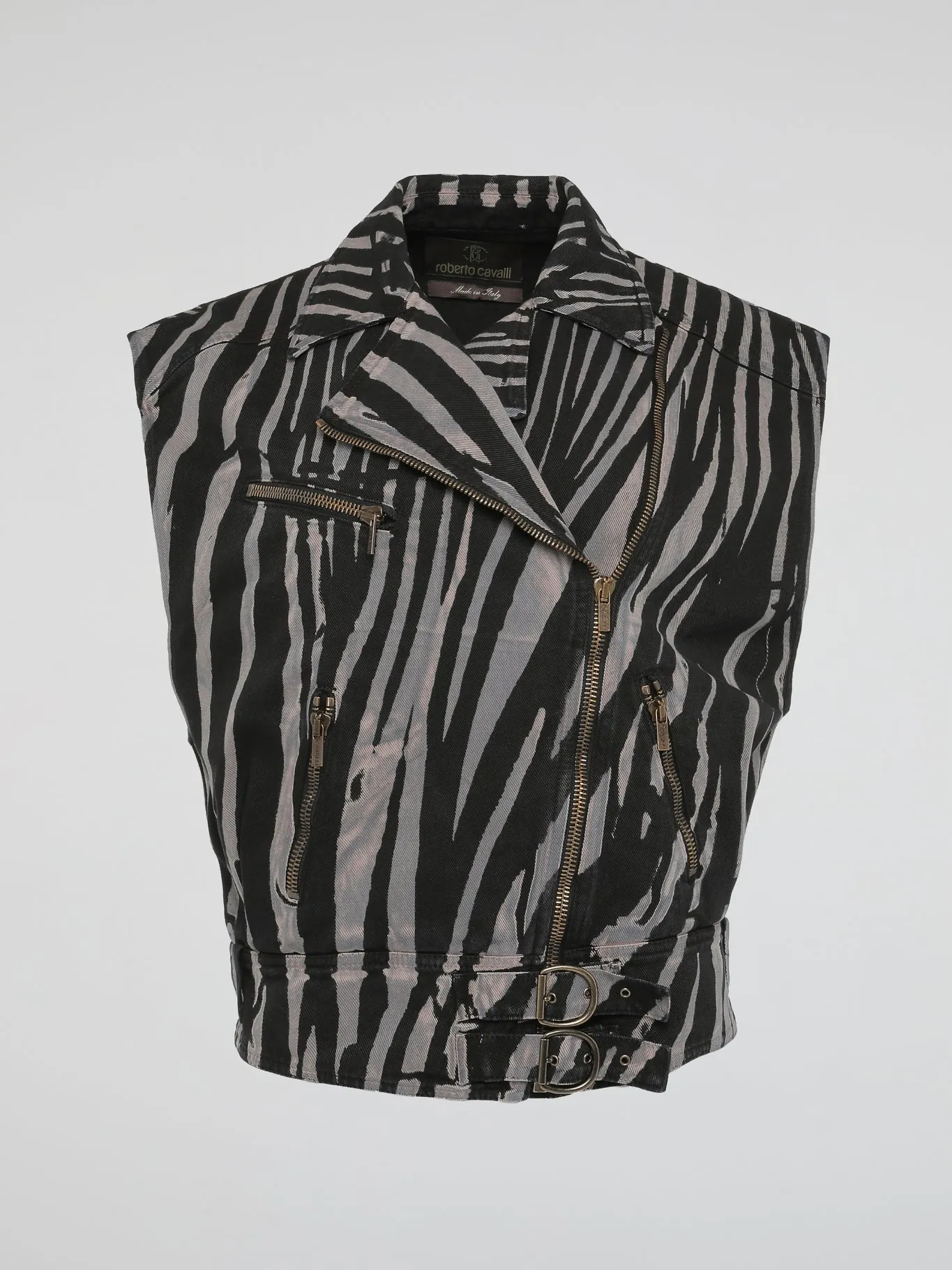 Zebra Print Sleeveless Jacket